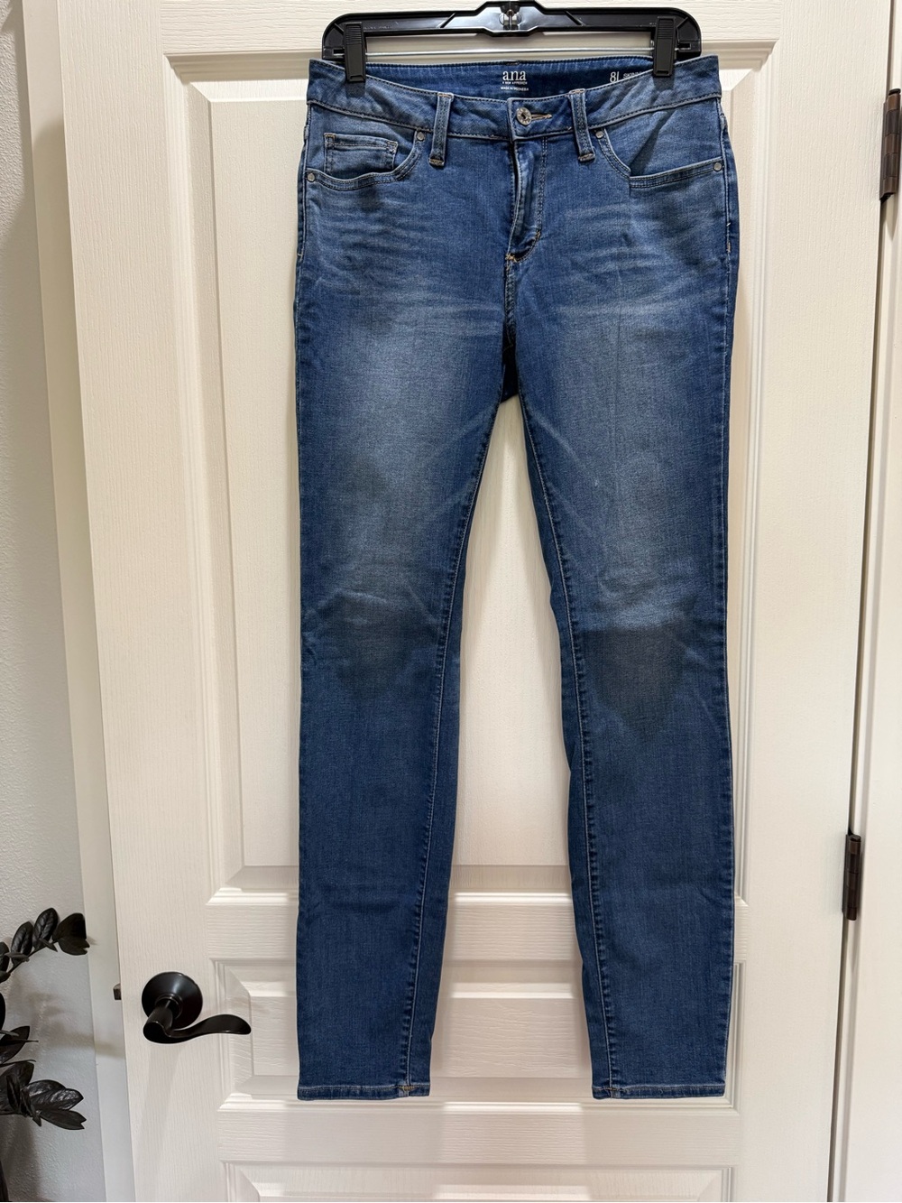 A.N.A. Medium Blue High Rise Skinny Jeans 8 Tall Like New Condition